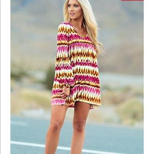 S/M dress or longer tunic. Ombréd chevron style.